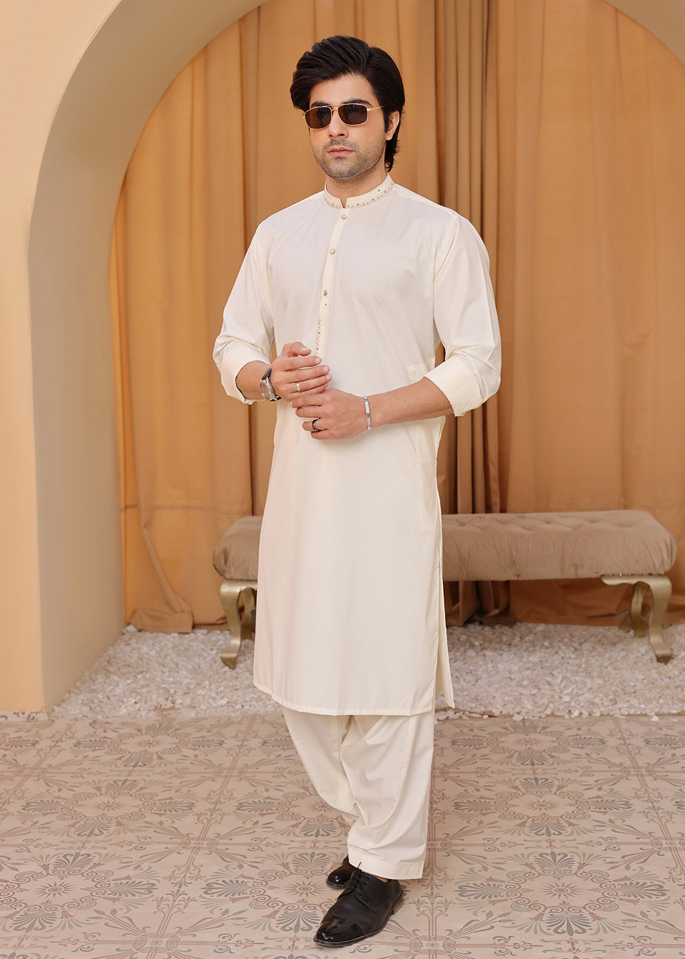 CREAM KURTA SHALWAR