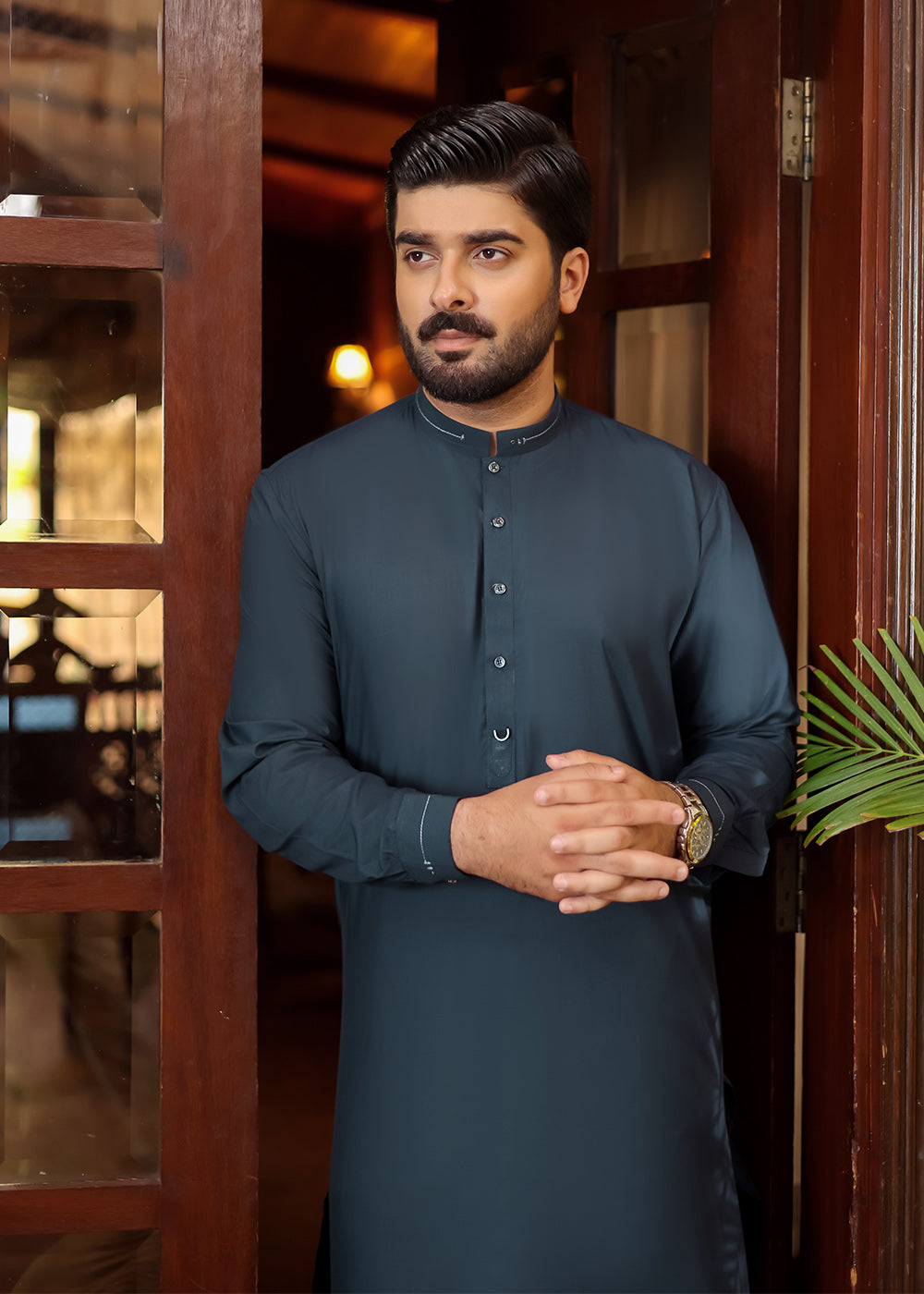 PEACOCK-BLUE-FESTIVE-KURTA-PAJAMA
