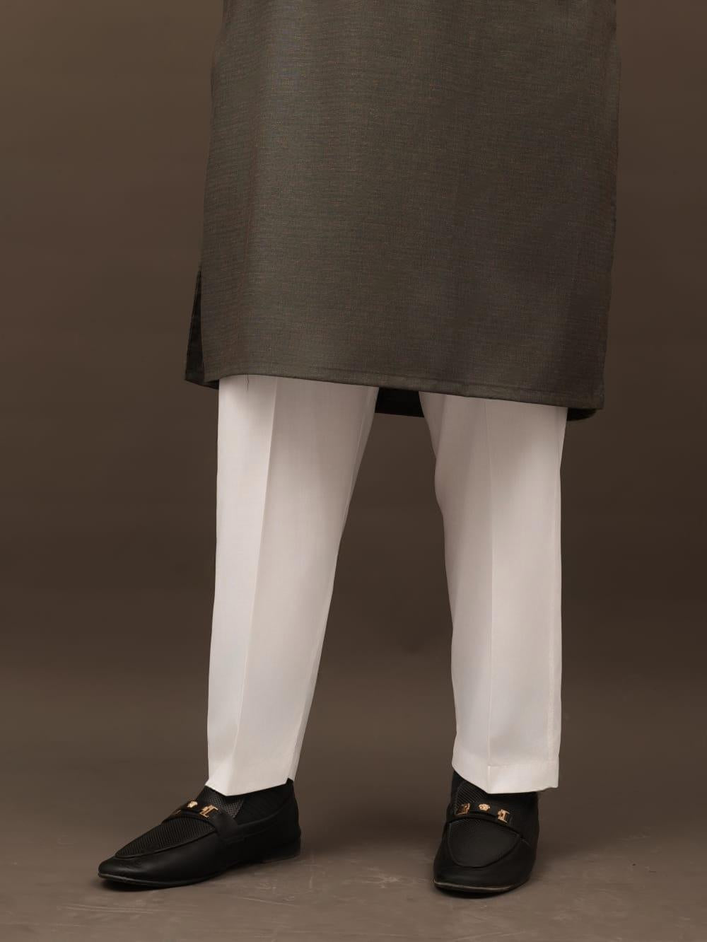 OFF WHITE WASH & WEAR PANT PAJAMA