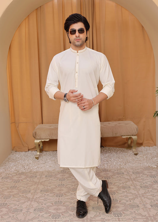 Cream Kurta Shalwar