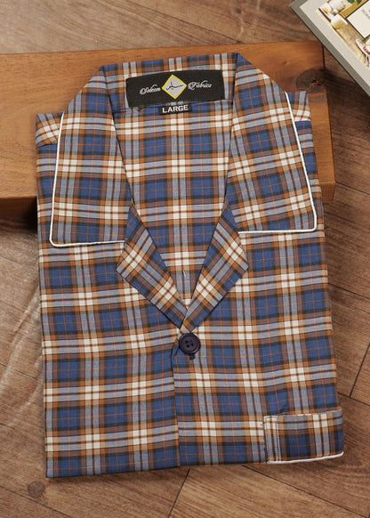 Royal Blue & Rust Check