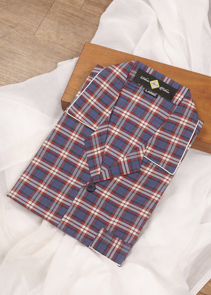 Royal Blue & Red Check