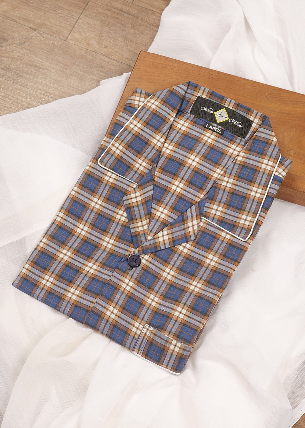 Royal Blue & Rust Check