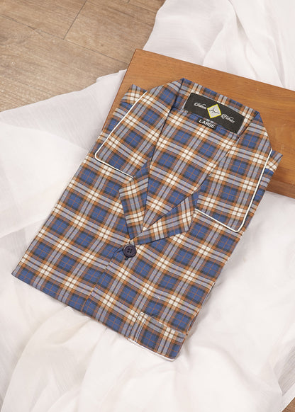 Royal Blue & Rust Check