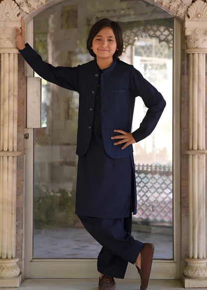 Navy blue Waistcoat Suit