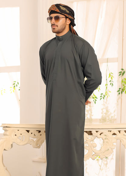 GREENISH GRAY KUWAITI JUBBA