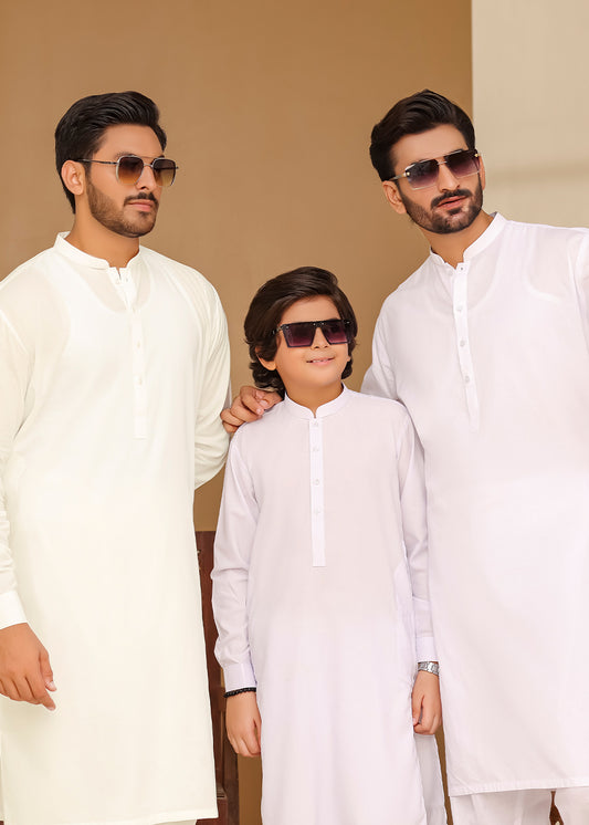 FATHER & SON WHITE KURTA SHALWAR