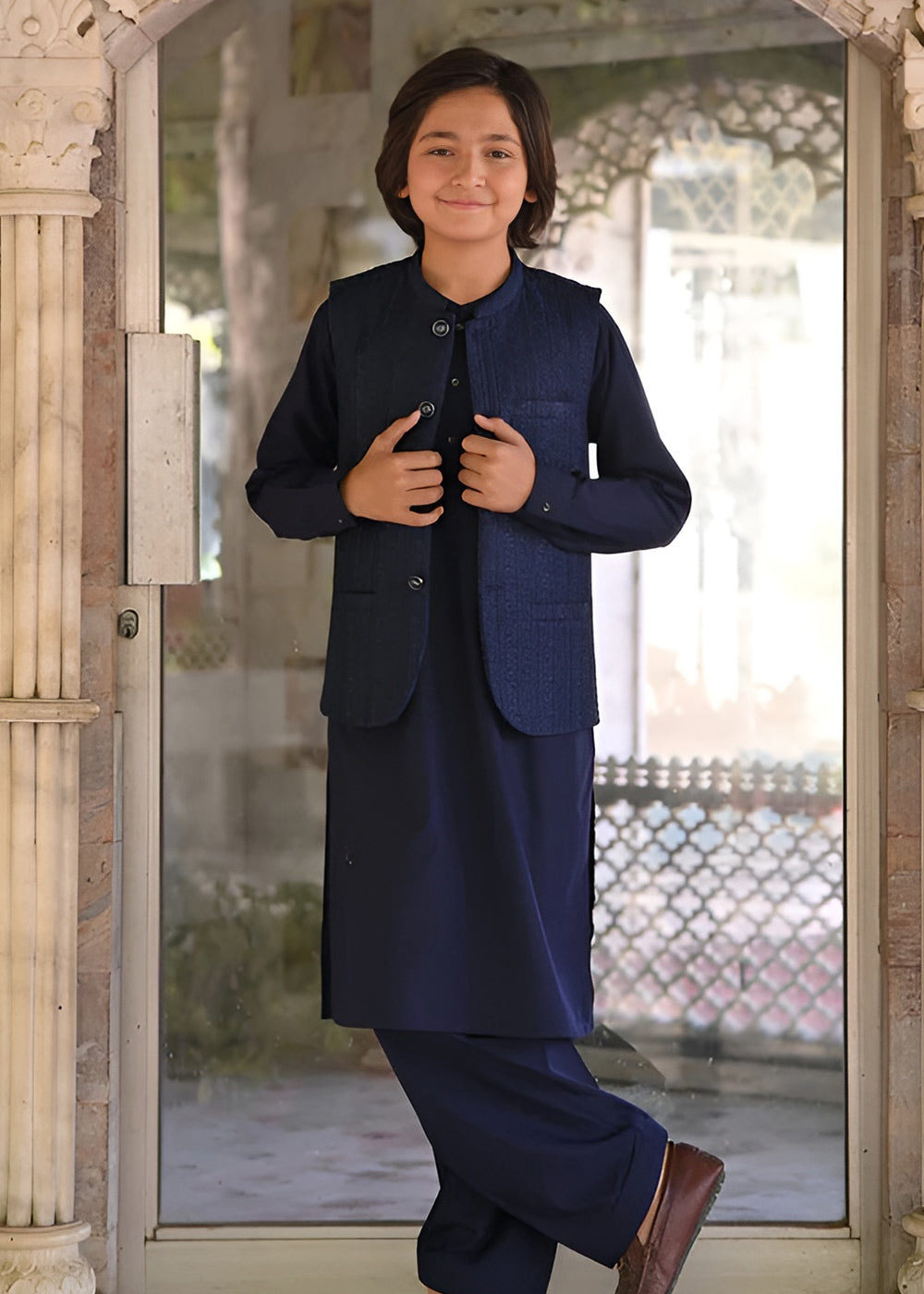 Navy blue Waistcoat Suit