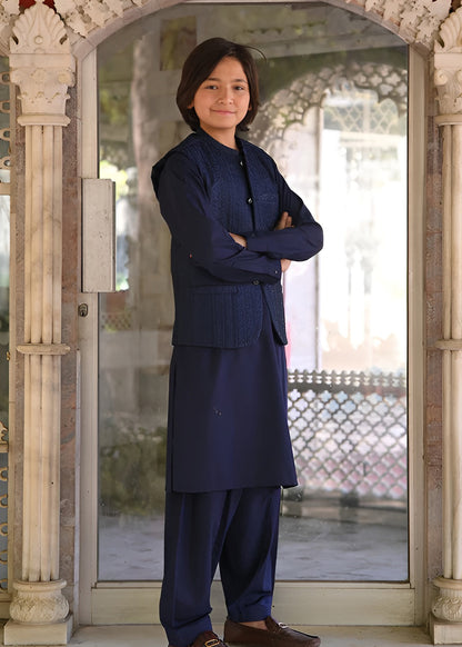 Navy blue Waistcoat Suit