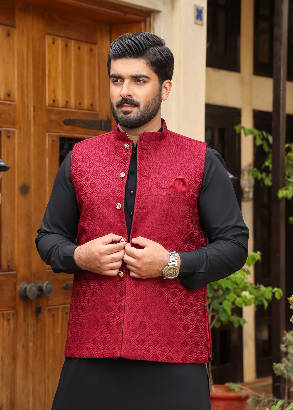 MAROON-FANCY-WAISTCOAT