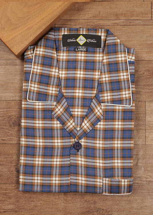 Royal Blue & Rust Check