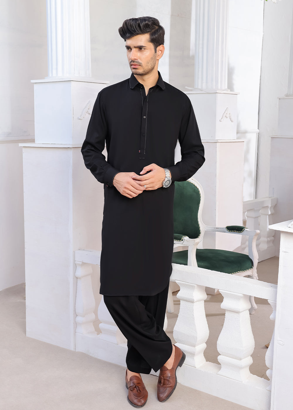 Black designer kameez shalwar SF-438