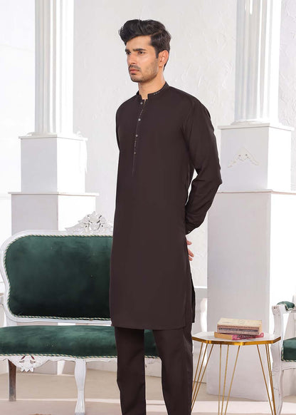 MAROON BLENDED DESIGNER KURTA PAJAMA