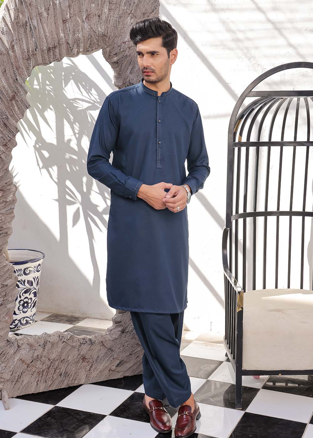 GREY-SELF-KURTA-SHALWAR