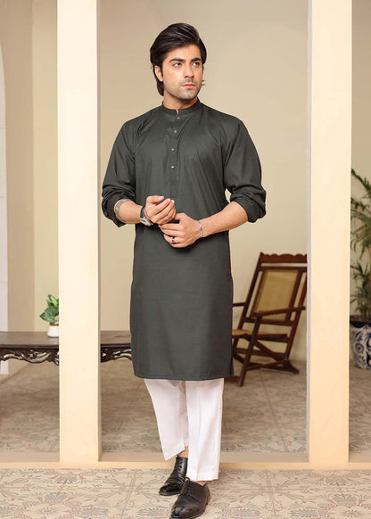 DARK  GREEN TWO TONE KURTA