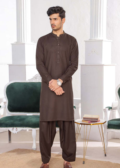 BROWN-SELF-KURTA-SHALWAR