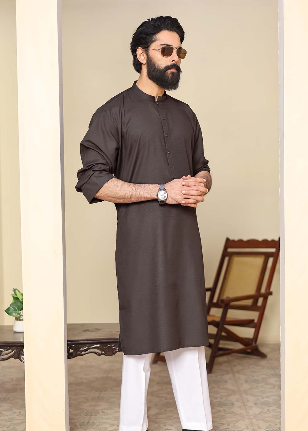 MOCHA BROWN TWO TONE KURTA