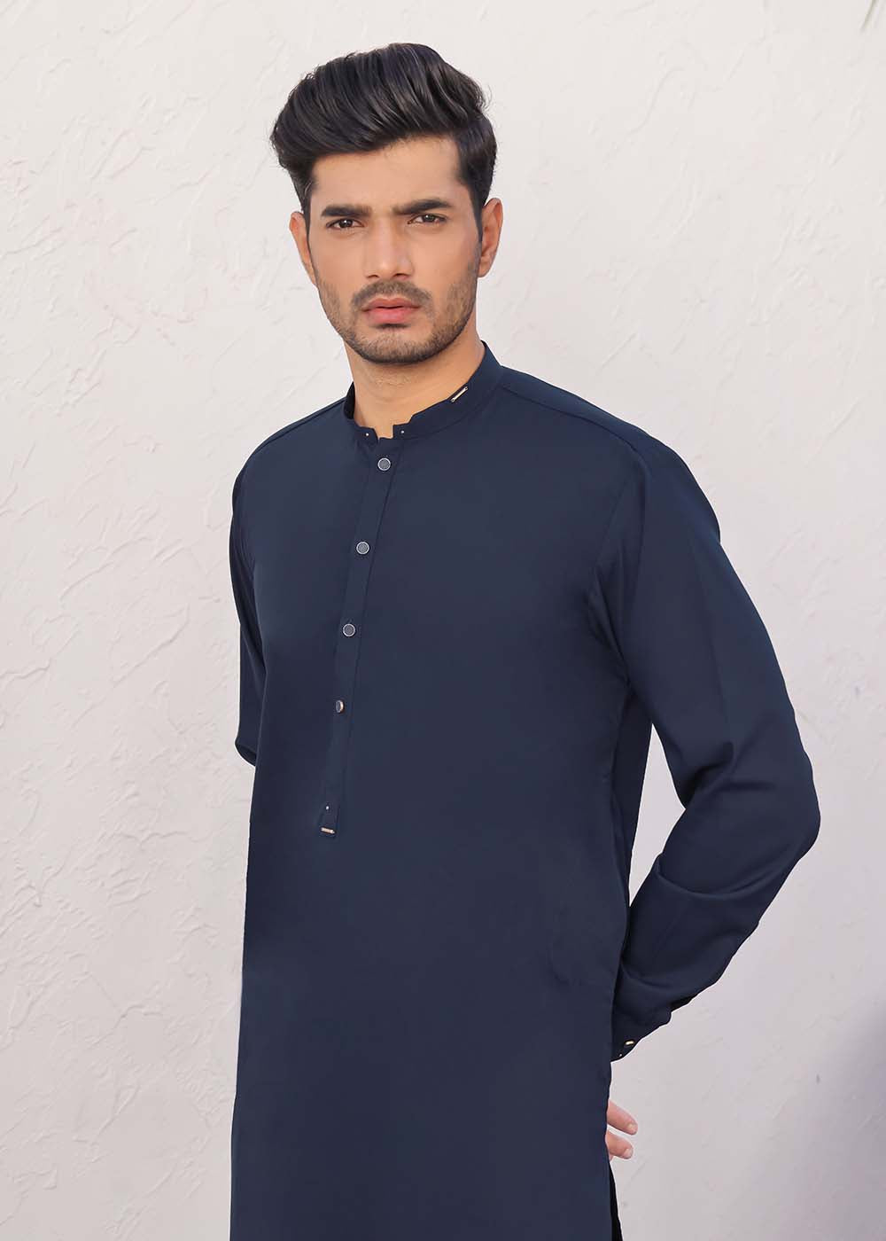 NAVY BLUE BLENDED DESIGNER KURTA SHALWAR