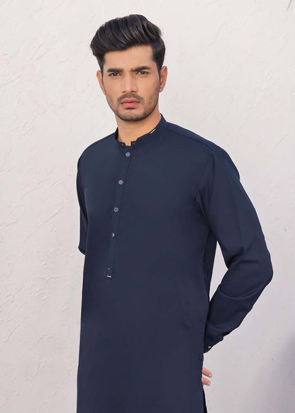 NAVY BLUE BLENDED DESIGNER KURTA SHALWAR