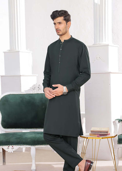 DARK GREEN BLENDED DESIGNER KURTA PAJAMA