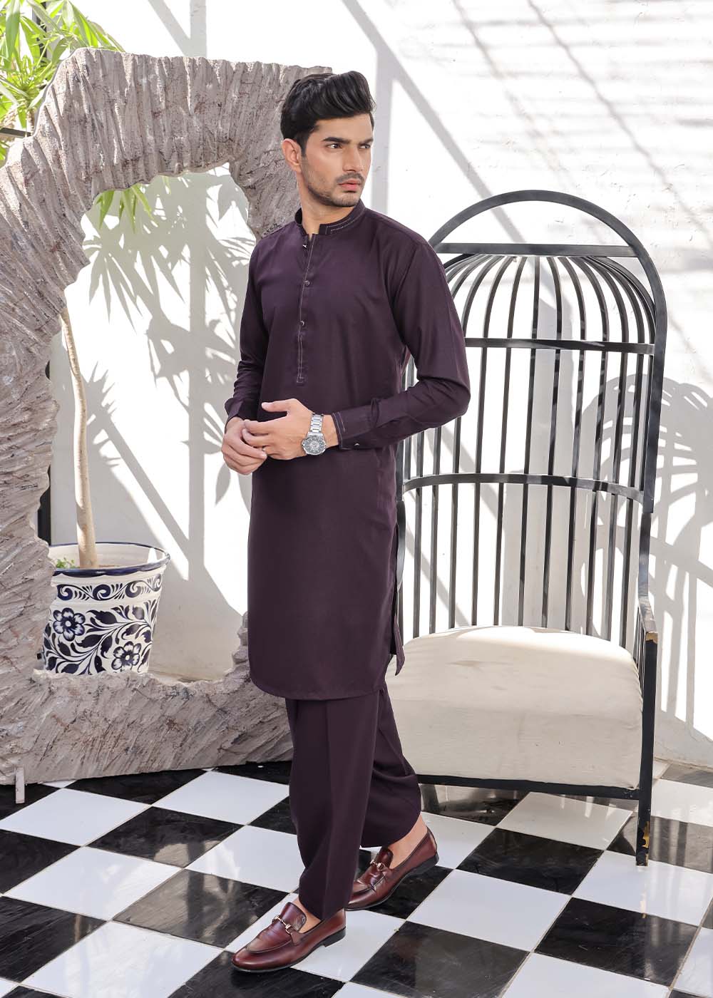 PURPLE-SELF-KURTA-SHALWAR