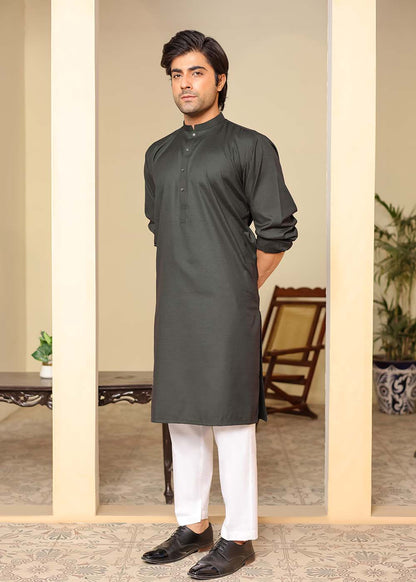 DARK  GREEN TWO TONE KURTA
