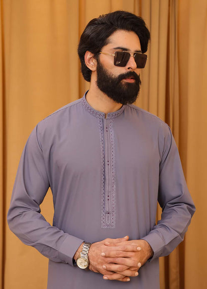 PERIWINKLE EMBOIDERED KURTA SHALWAR