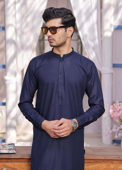 BLUE-SELF-KURTA-SHALWAR