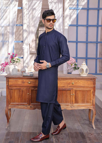 BLUE-SELF-KURTA-SHALWAR