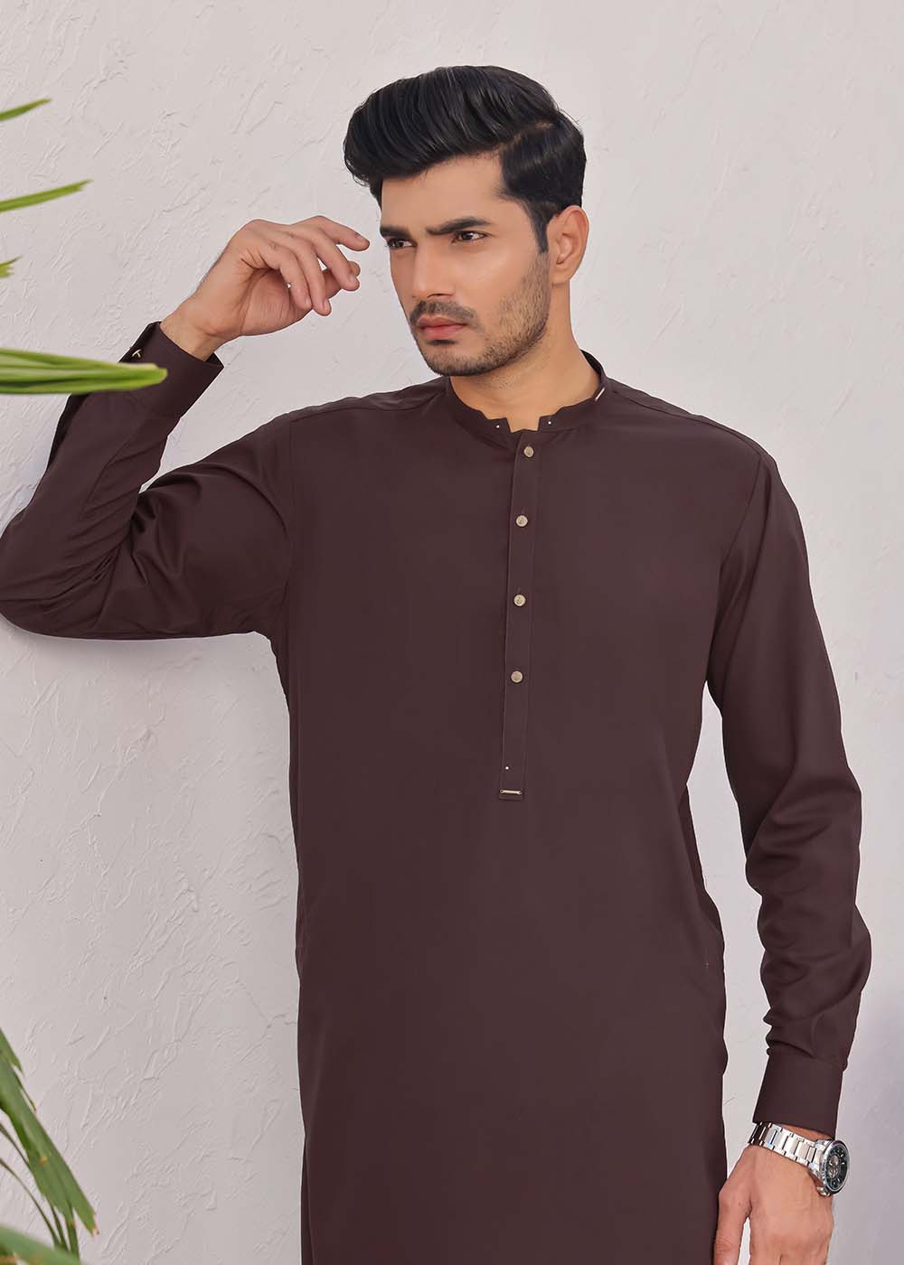 BROWN BLENDED DESIGNER KURTA SHALWAR