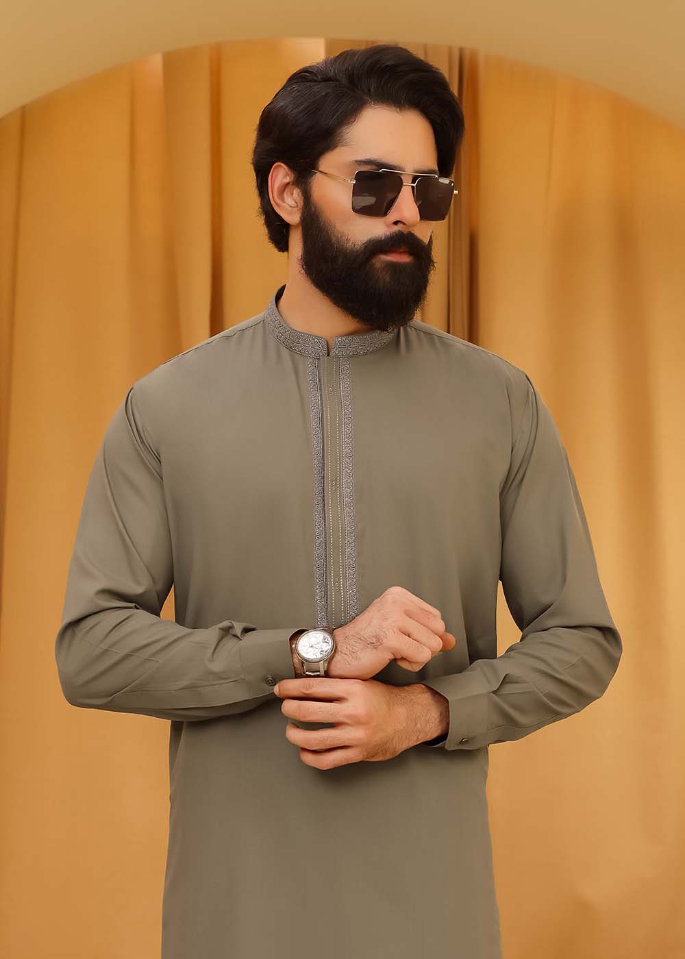 GREEN EMBROIDERED KURTA SHALWAR
