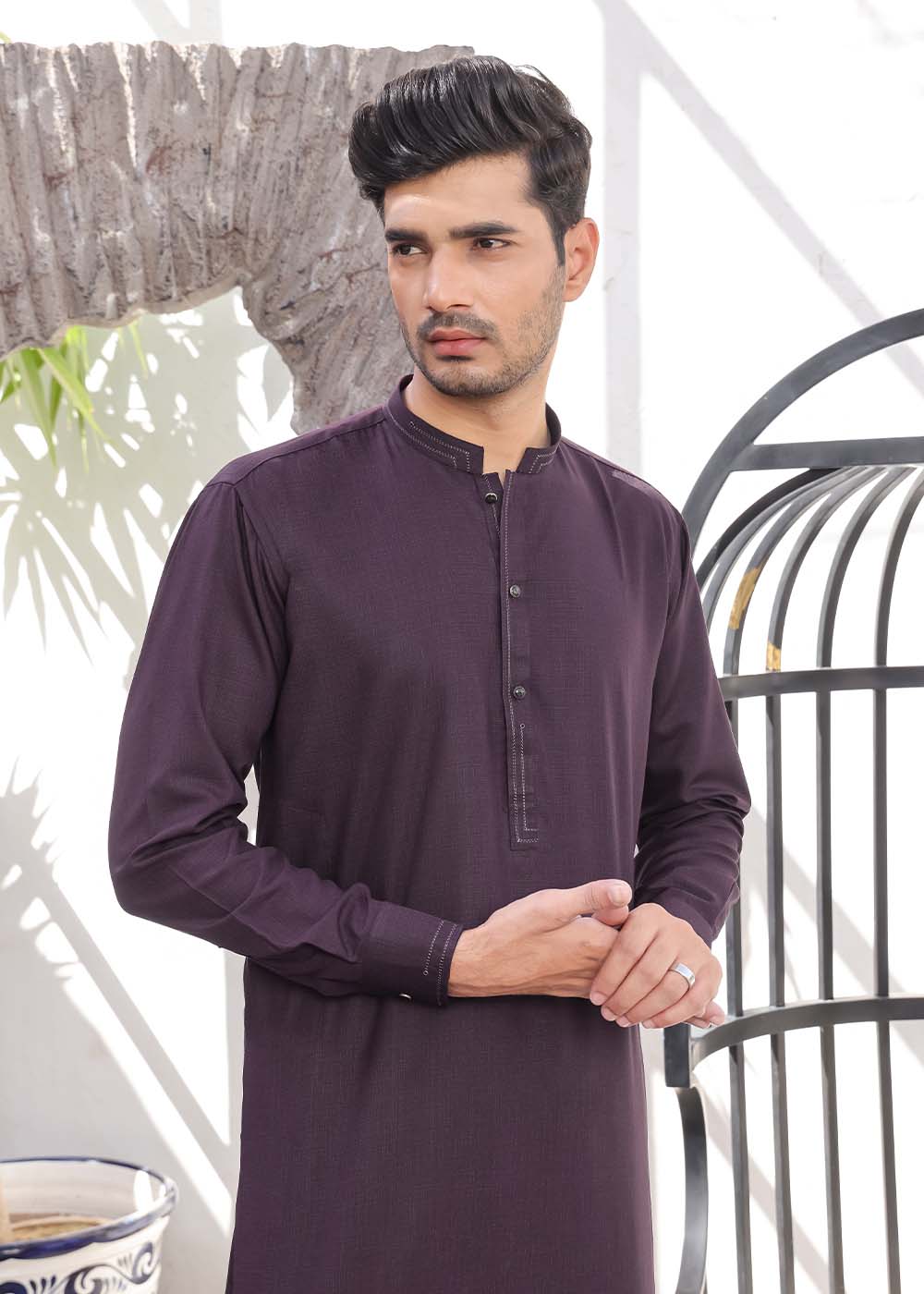 PURPLE-SELF-KURTA-SHALWAR