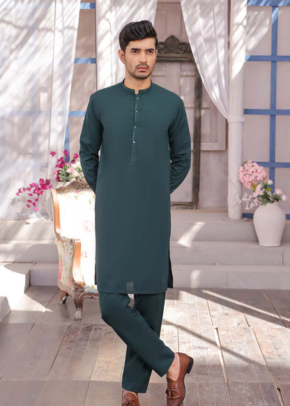 MIDNIGHT GREEN BLENDED DESIGNER KURTA PAJAMA