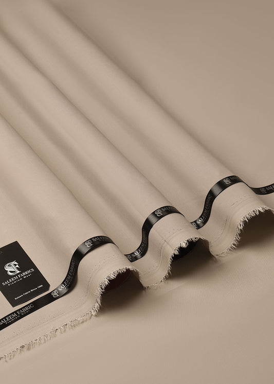 Premium Unstitched Wash & Wear Fabric (Beige Color)