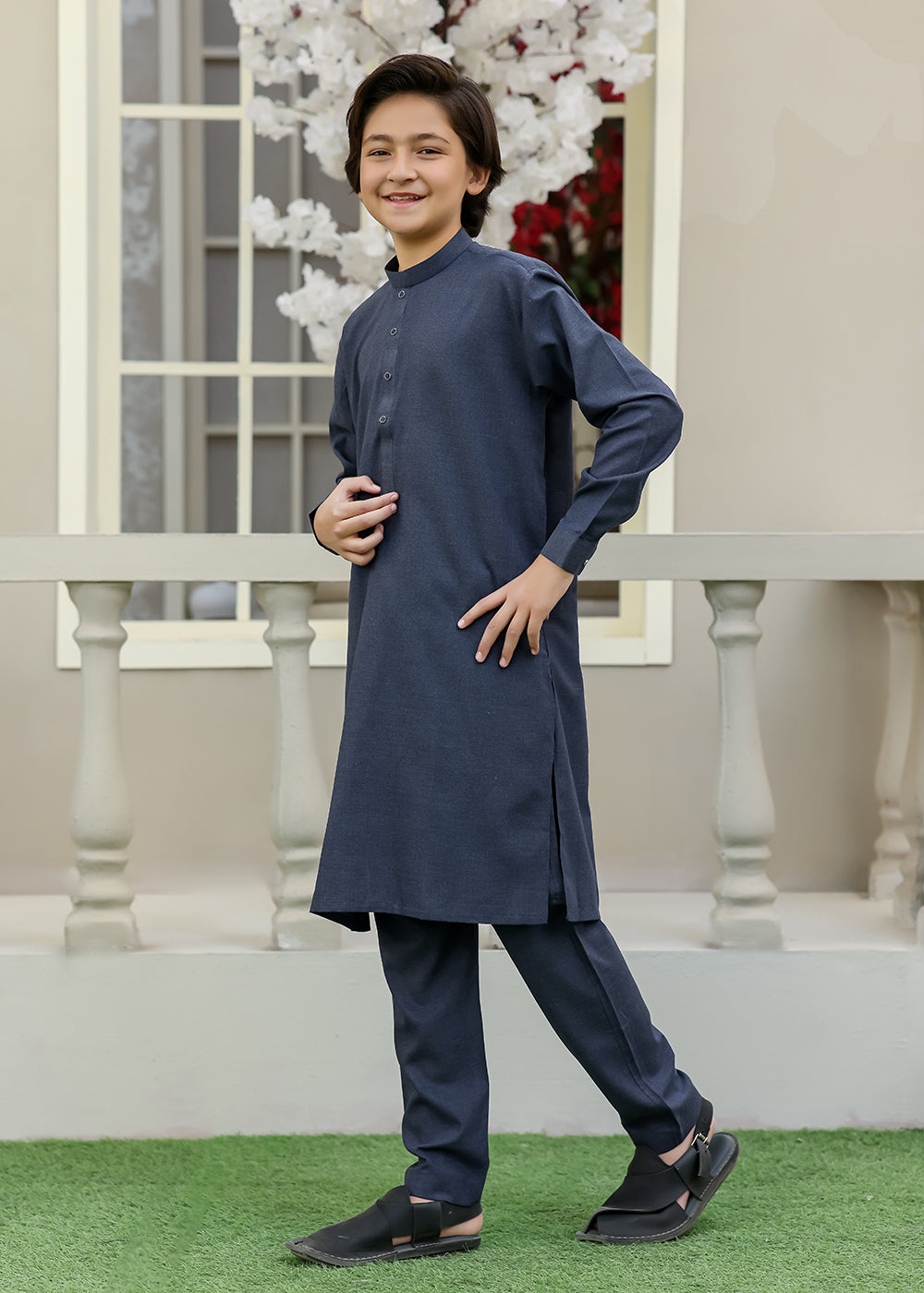 BLUISH GRAY KURTA PAJAMA