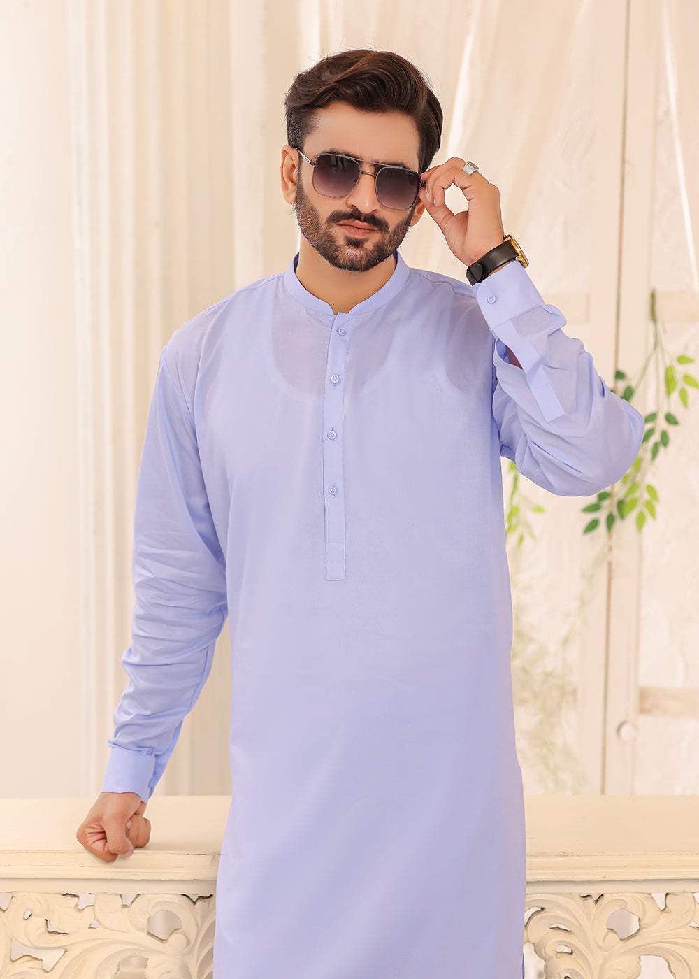 Cotton Kurta Shalwar Blue Color