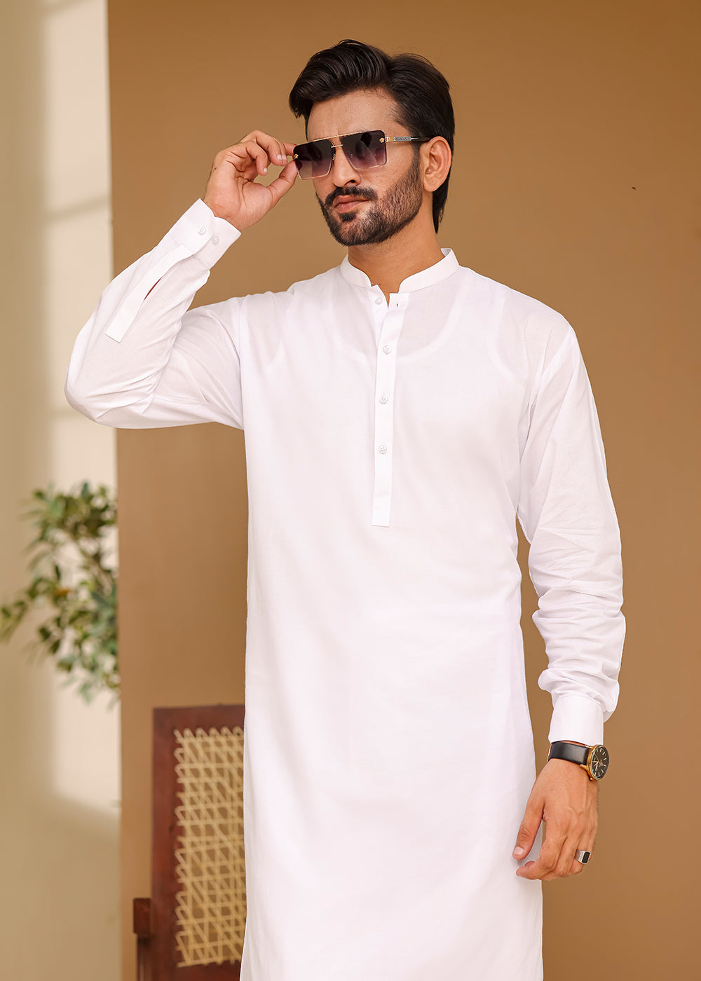 Cotton Kurta Shalwar White Color