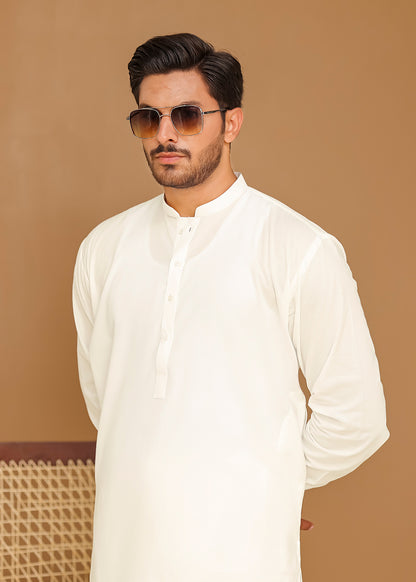 Cotton Kurta Shalwar Off-White Color