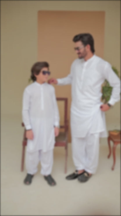 FATHER & SON WHITE KURTA SHALWAR