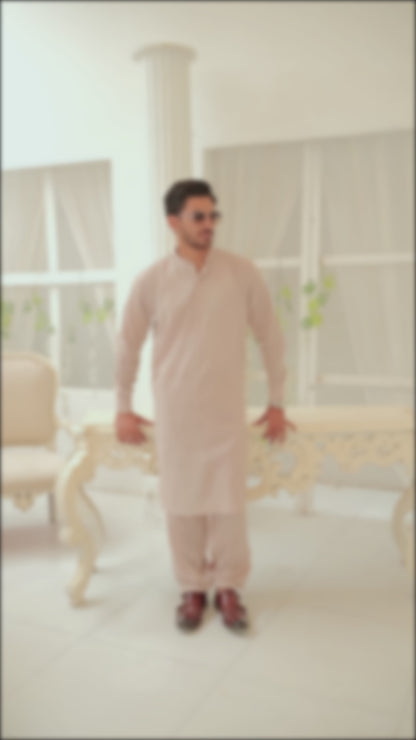 Cotton Kurta Shalwar Beige Color