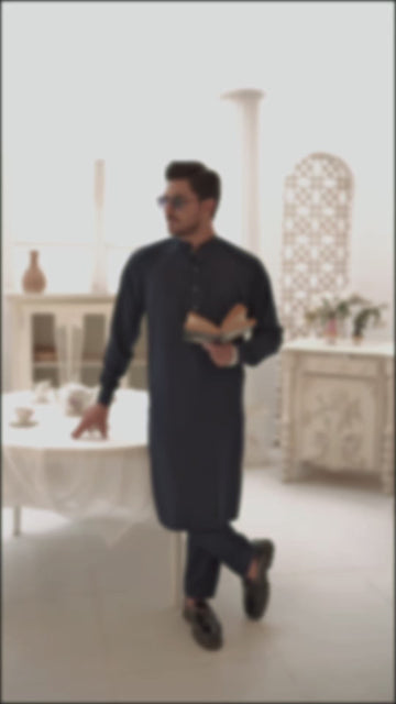 NAVY BLUE KURTA PAJAMA