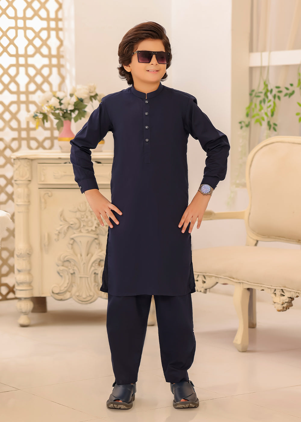 FATHER & SON NAVY BLUE KURTA PAJAMA