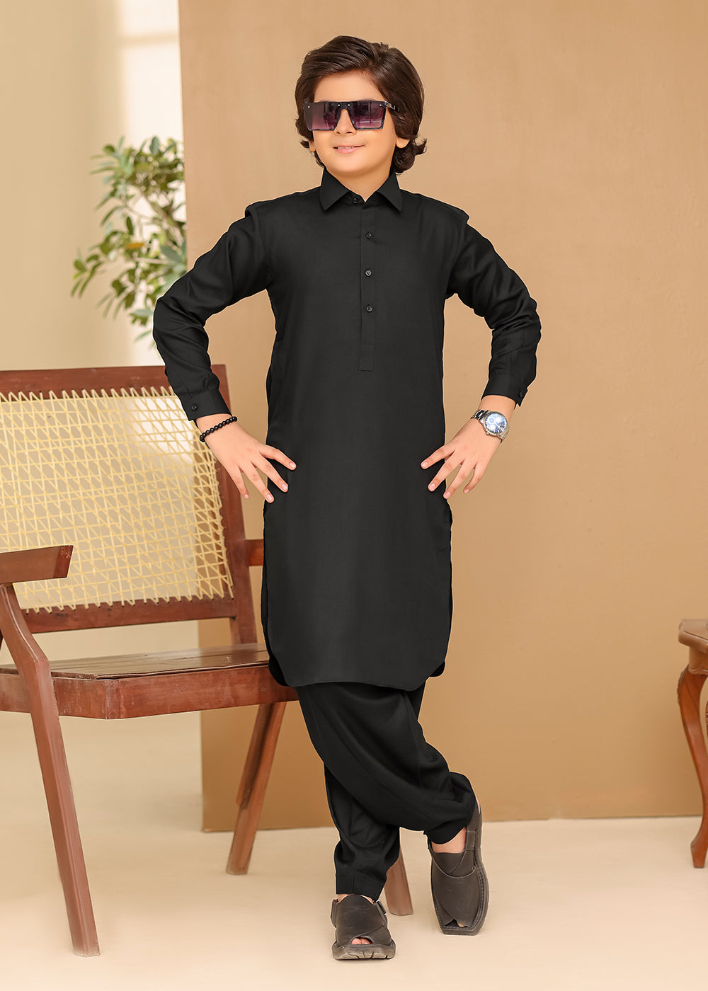 FATHER & SON BLACK KURTA SHALWAR