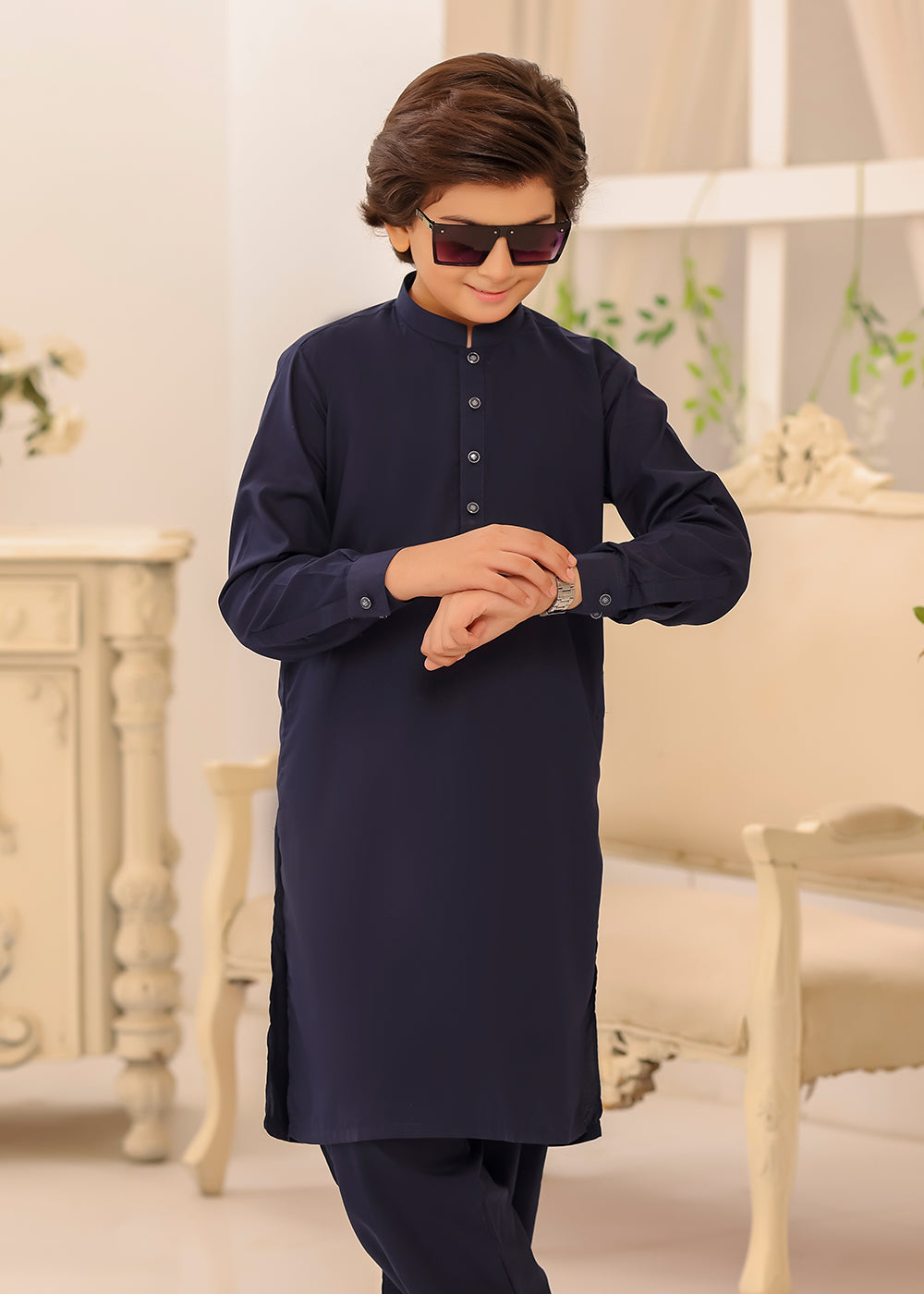 FATHER & SON NAVY BLUE KURTA PAJAMA