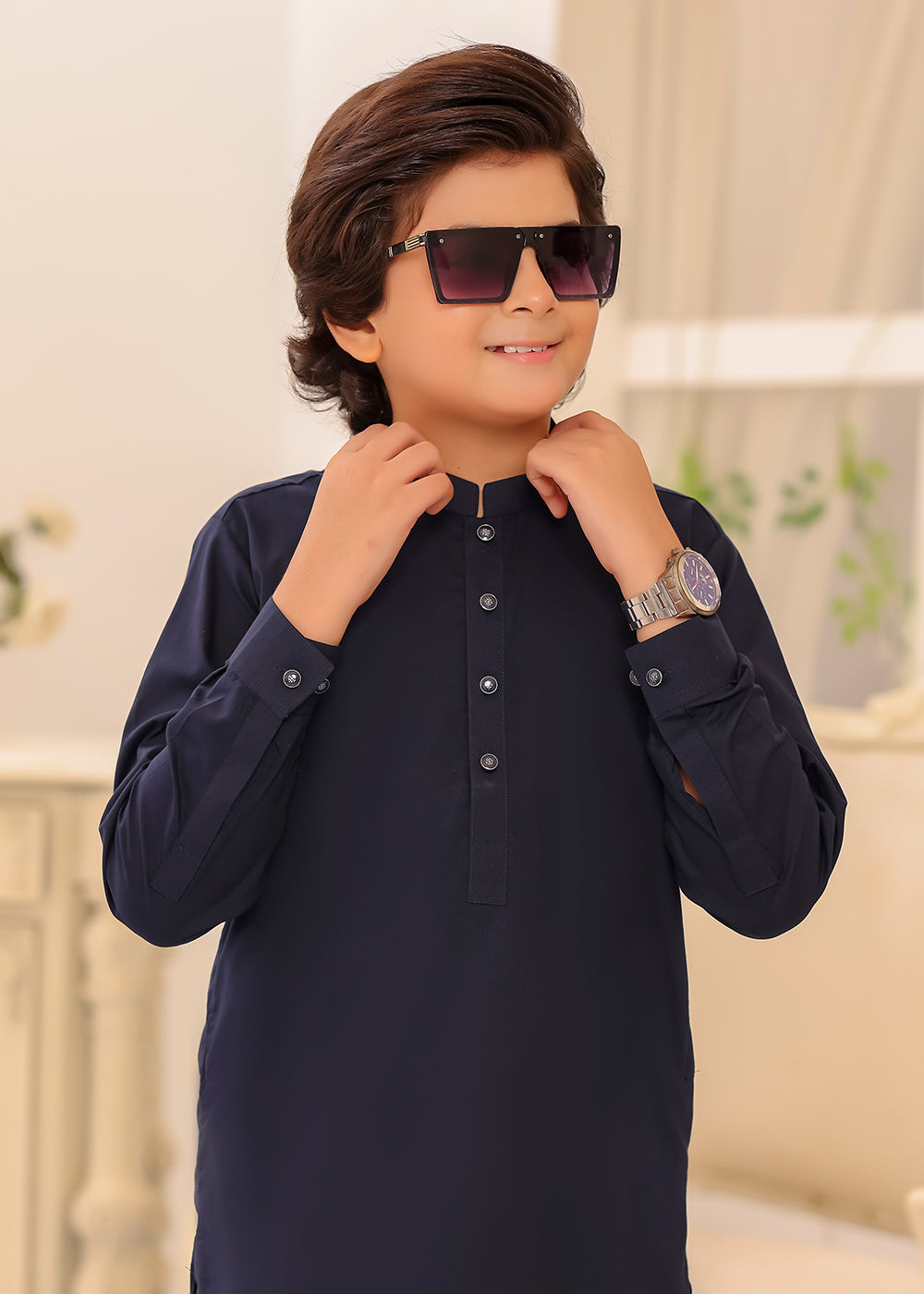 FATHER & SON NAVY BLUE KURTA PAJAMA