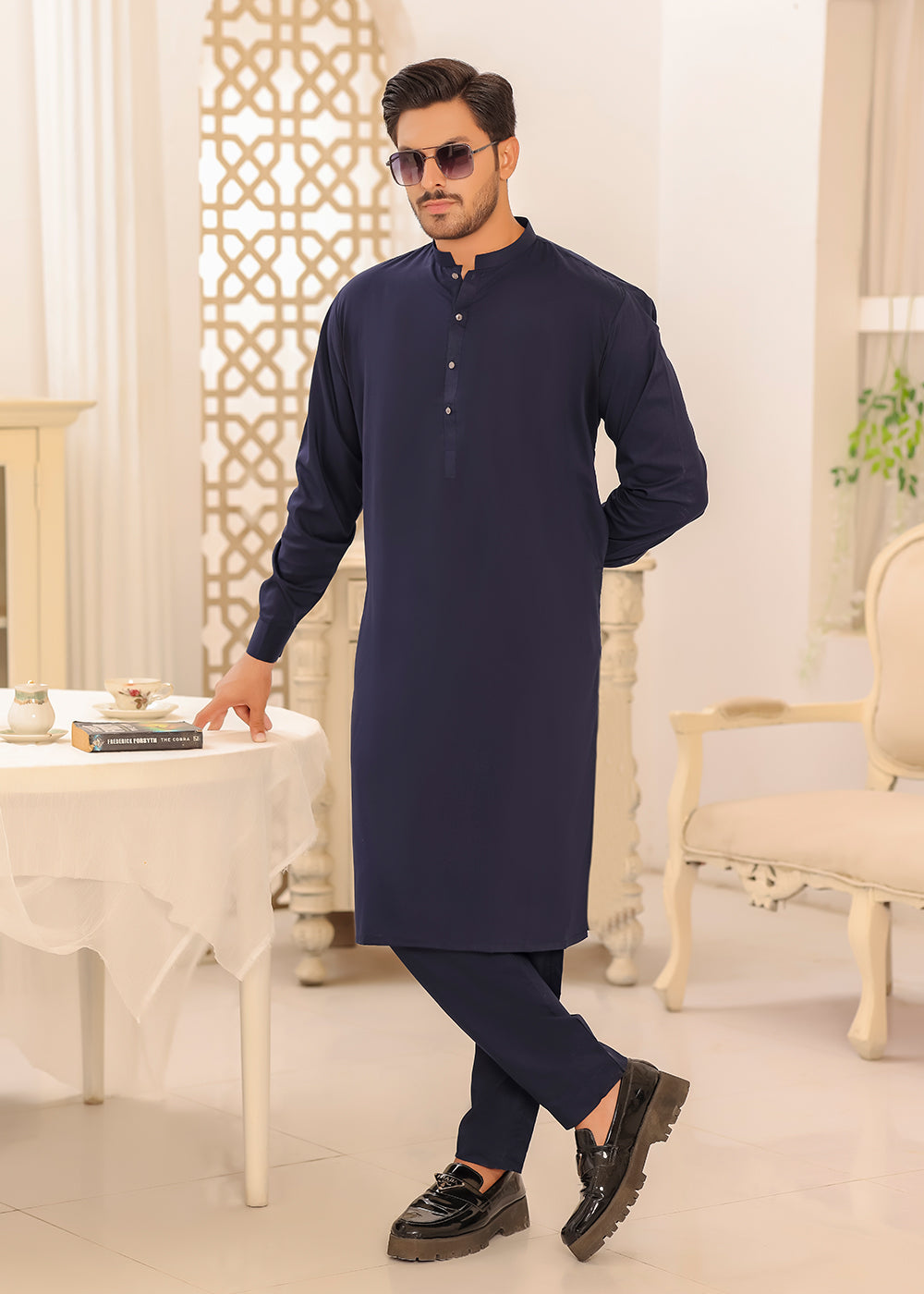 FATHER & SON NAVY BLUE KURTA PAJAMA