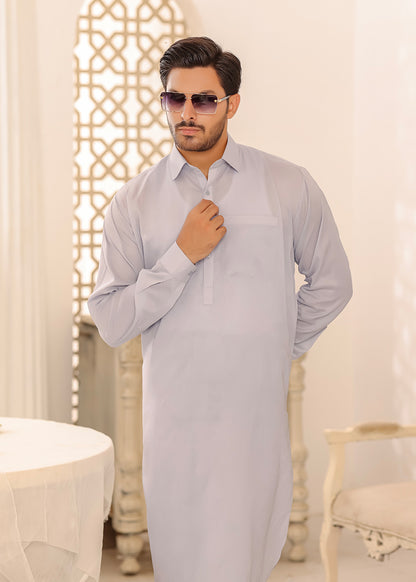 Cotton Kameez Shalwar Light Gray Color
