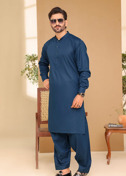 Cotton Kurta Shalwar Navy Blue Color